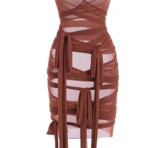 Elegant Brown Women's Dress